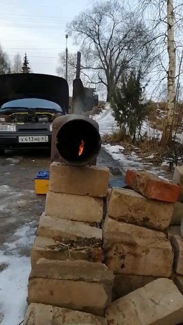 Первый розжиг печки на отработке смотреть онлайн