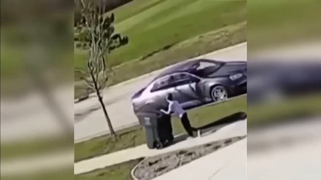 Мусорный бак показывает человеку, кто главный на этой улице! смотреть онлайн