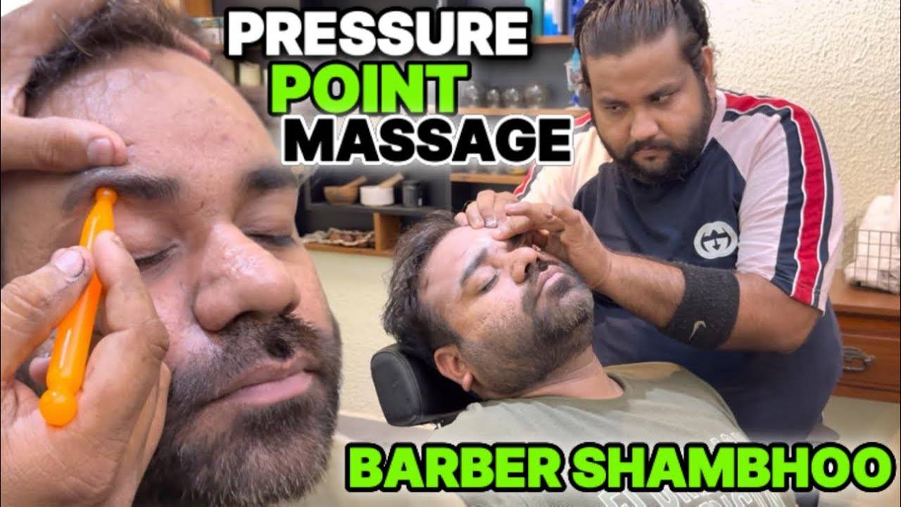 ASMR Point Massage, Head Massage , Skin Neck & Nasal- Bridge Crack By Barber Shambhoo смотреть онлайн