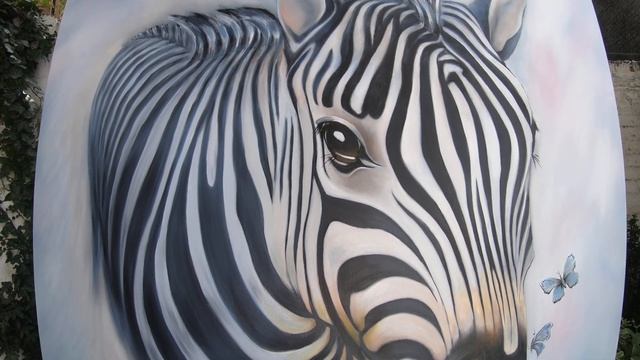 JURITA ART | FOR SALE - ПРОДАЕТСЯ | FUNNY CUTE ZEBRA - ЗЕБРА, Jurita 2020 oil 90 x 122cm смотреть онлайн