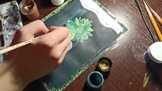 Quick & easy Art: paint a cat with a vase using acrylic. Рисуем кота с вазой на окне. смотреть онлайн