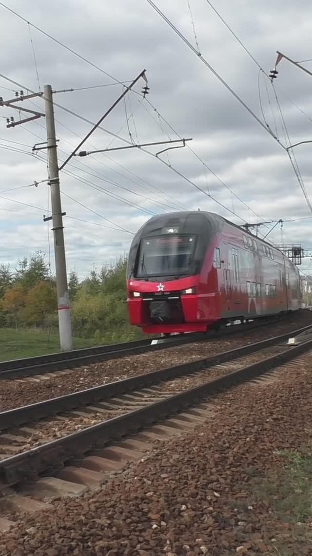 Электропоезд ЭШ2-024 (ТЧ-50) скорый приг. поезд "Аэроэкспресс" № 7235 Москва - а/п Домодедово. смотреть онлайн