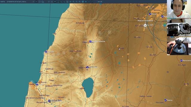 Руление и взлет на Су-25Т, карта Сирия, DCS. смотреть онлайн
