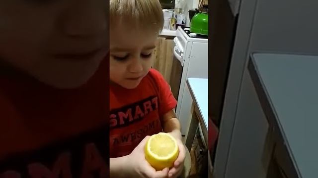 Прикол, ребёнок ест лимон смотреть онлайн