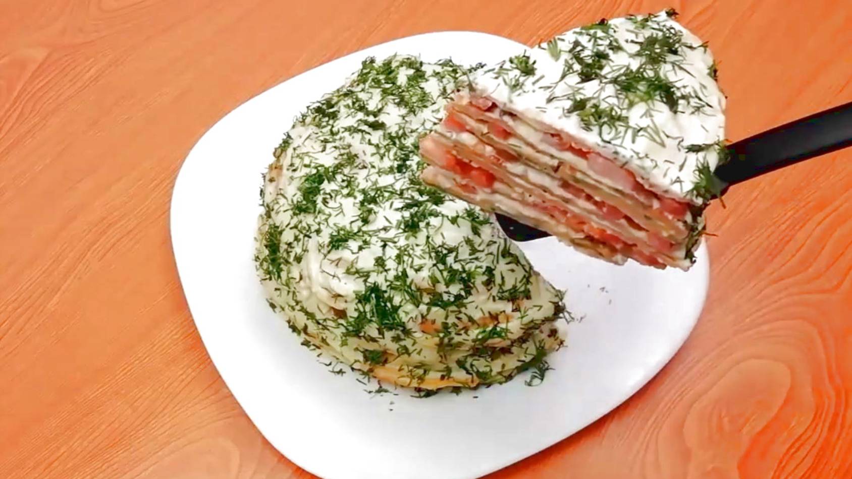 Вкуснейший Торт из кабачковых блинчиков!Торт из кабачков/Обалденная Закуска из Кабачков смотреть онлайн