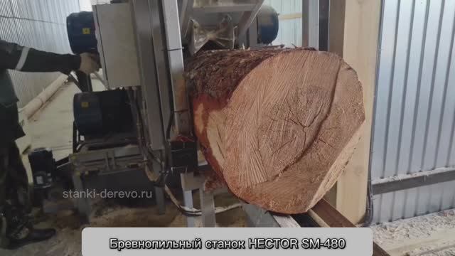 Бревнопильный брусующий станок HECTOR SM-480. Лучший российский брусовал для пиления бревен 480 мм смотреть онлайн