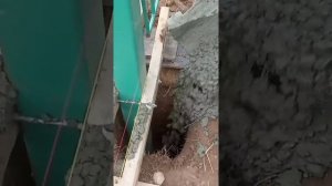 Заливка бетоном столбов в глиняный грунт #стройка #сто