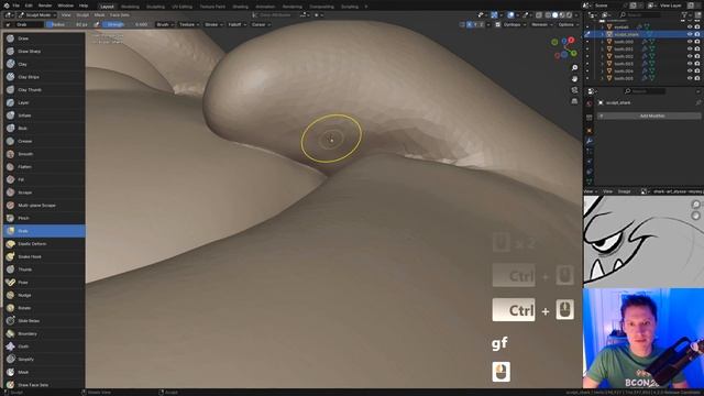 C03L04_shark-sculpting-4 - Face Finalization смотреть онлайн