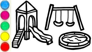 Рисуем и раскрашиваем детскую площадку своими руками. Детям и начинающим смотреть онлайн