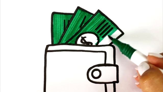 Как нарисовать кошелек с деньгами | How to draw a wallet with money | Сурет салу Ақшамен әмиян смотреть онлайн