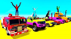 Мультики про Машинки для Детей Автовоз Автобус Пожарная Машина Грузовик и Человек Паук для Малышей