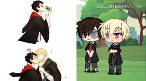 Реакция на шипы Драко и Гарри.