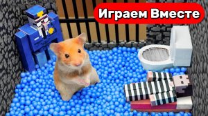 Приключения хомяка 🐹 Побег из лабиринта в стиле МАЙНКРАФТ ⛏️ Видео для детей