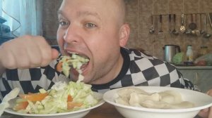 ОБЖОР вареники с картошкой/мукбанг/перекус