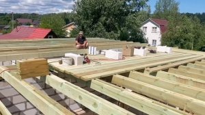 Чердачное перекрытие из сдвоенных  досок