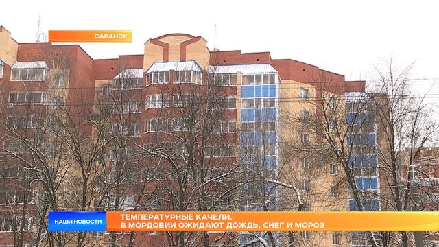 Температурные качели. В Мордовии ожидают дождь, снег и смотреть онлайн