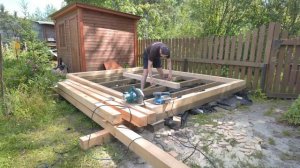 Строю Беседку из бруса 100х100. Часть 2