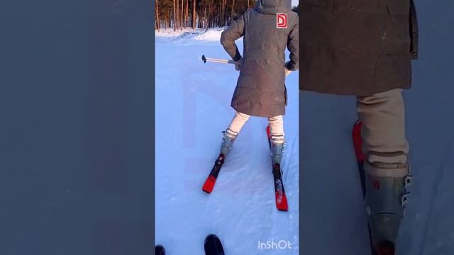 2й Урок Горные лыжи, по диагонали в плуге и выполнение ? смотреть онлайн