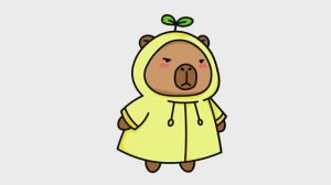 Как нарисовать капибару в дождевике