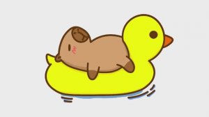 Как рисовать капибару с уткой