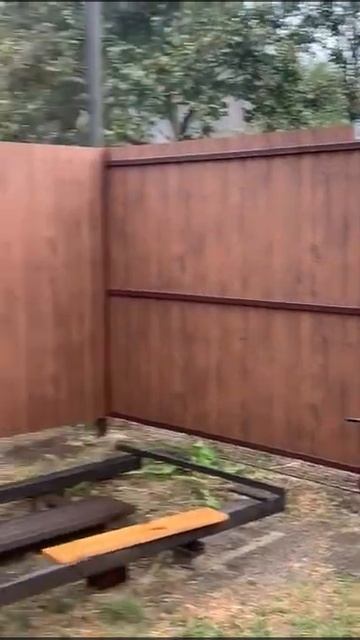 Забор ,Ворота откатные на дархановской рейке смотреть онлайн