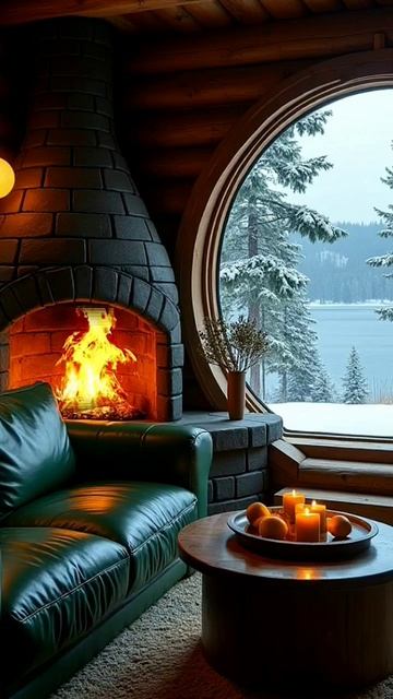 ЗАГОРОДНЫЙ ДОМ КАМИН ТРЕСК ДРОВ ЗИМА СНЕГОПАД #shortvideo#sh