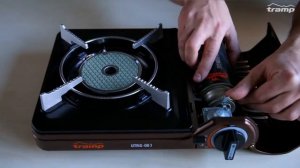 Как вставить газовый баллон Tramp в туристическую газов?