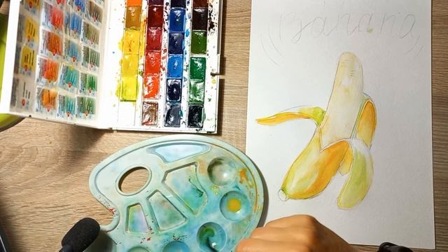 Банан акварель смотреть онлайн