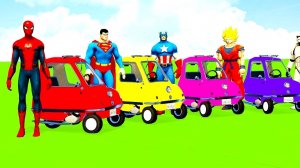 Цветные Маленькие Машинки и Большая Грузовая Машина Мультики про Машины и Супергерои для Детей