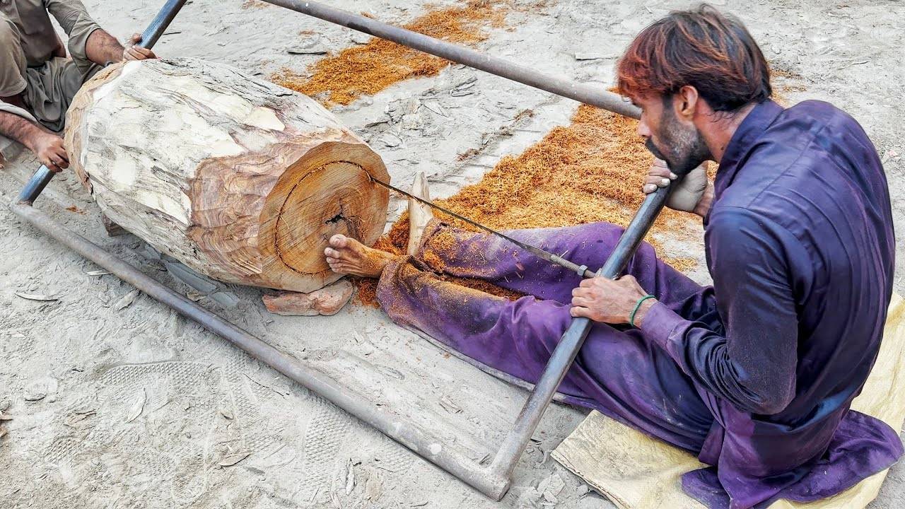 Замечательный процесс изготовления Деревянного Музыкального Барабана Дхол смотреть онлайн