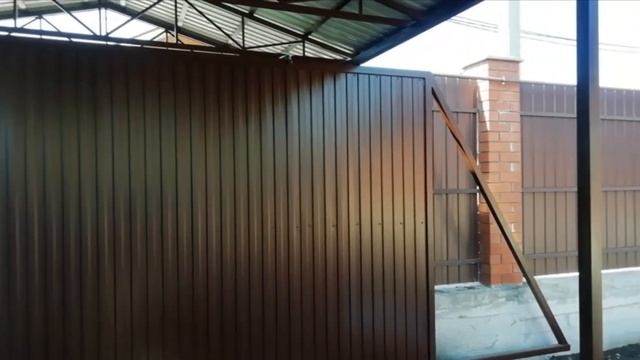 Откатные ворота высотой 2,5метра под навесом. смотреть онлайн
