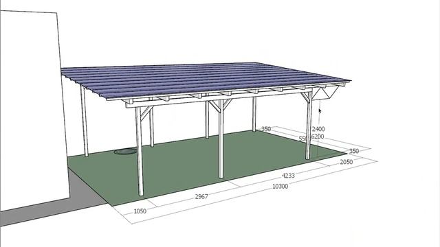 11339 от 13 10 Односкатный балочный навес смотреть онлайн