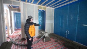 Полусухая стяжка в каркасном доме с деревянным перекр