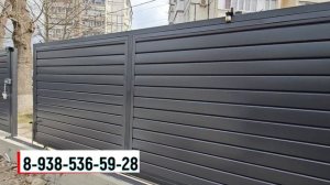 Забор  из сайдинга металлического цвет графит, откатн?