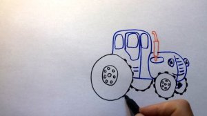 Как нарисовать СИНИЙ трактор с коровой  How to draw  a Blue Tractor