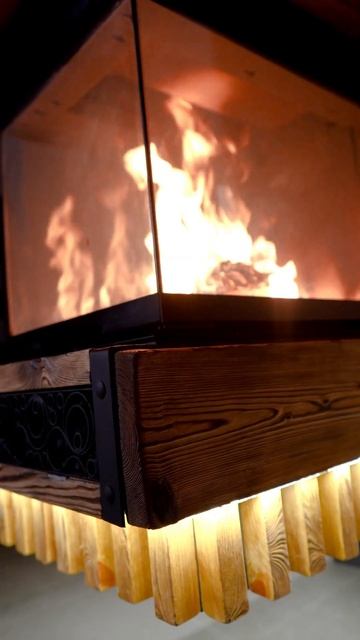 Парящий в воздухе камин весом 500 кг 🔥