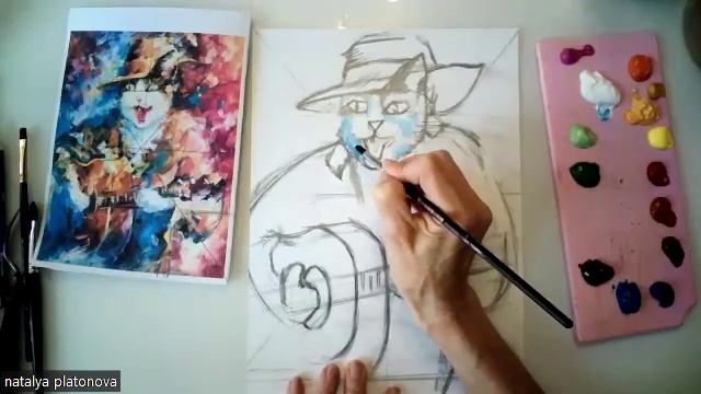 Серенада (кот по картине Леонида Афремова) смотреть онлайн