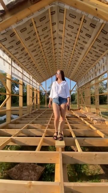 Каркасный дом Барнхаус #домподключ #стройка #barnhouse #дач