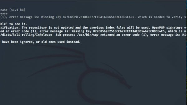 Ошибка обновлений Missing Key Кали Линукс.