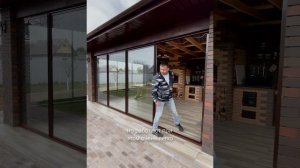 Беседка с мангальной зоной с панорамным остеклением EV