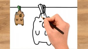 Как нарисовать симпатичную капибару