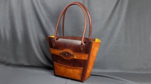 Сумка шоппер из кожи своими руками + выкройка. Как сшить сумку? Работа с кожей