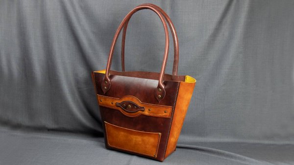 Сумка шоппер из кожи своими руками + выкройка. Как сшить сумку? Работа с кожей