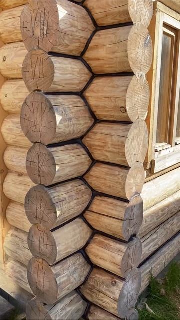 Герметизация швов. Тёплый шов . Баня. #chorts #баня