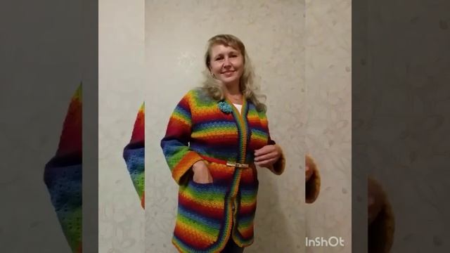 #Кардиган из пряжи #КАУНИ #РАДУГА. Мастерская Марины Кукарцевой #https://t.me/MasterscayaMK смотреть онлайн