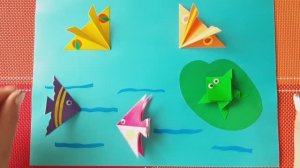 🚀Обитатели пруда. Какие секреты у оригами? Базовая форма «Двойной треугольник"