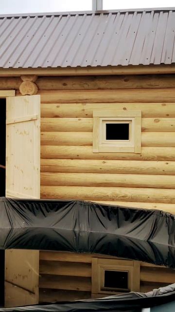 Баня 6х3м. из оцилиндрованного бревна. смотреть онлайн