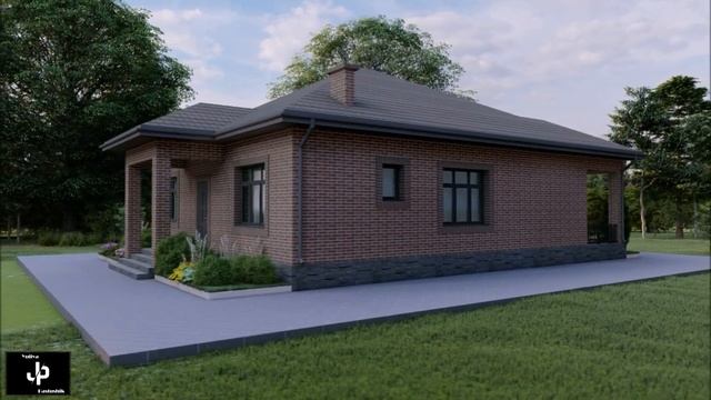 Проект 12х12 м. 3 спальни, большая гостинная + терраса смотреть онлайн