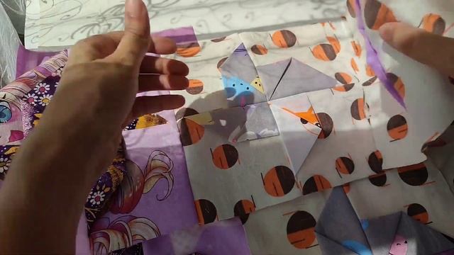 Лоскутное одеяло с 3D рисунком вертушки своими руками #