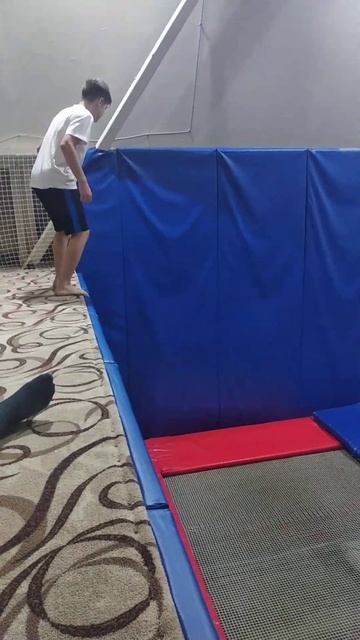 прыжки с детки на батуте